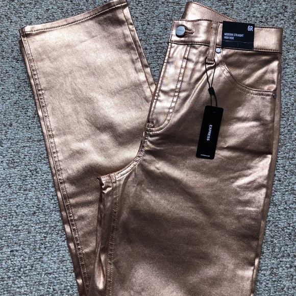 Express Womens High Waisted Modern Straight Jeans. Size 6R. New. - Picture 2 of 12